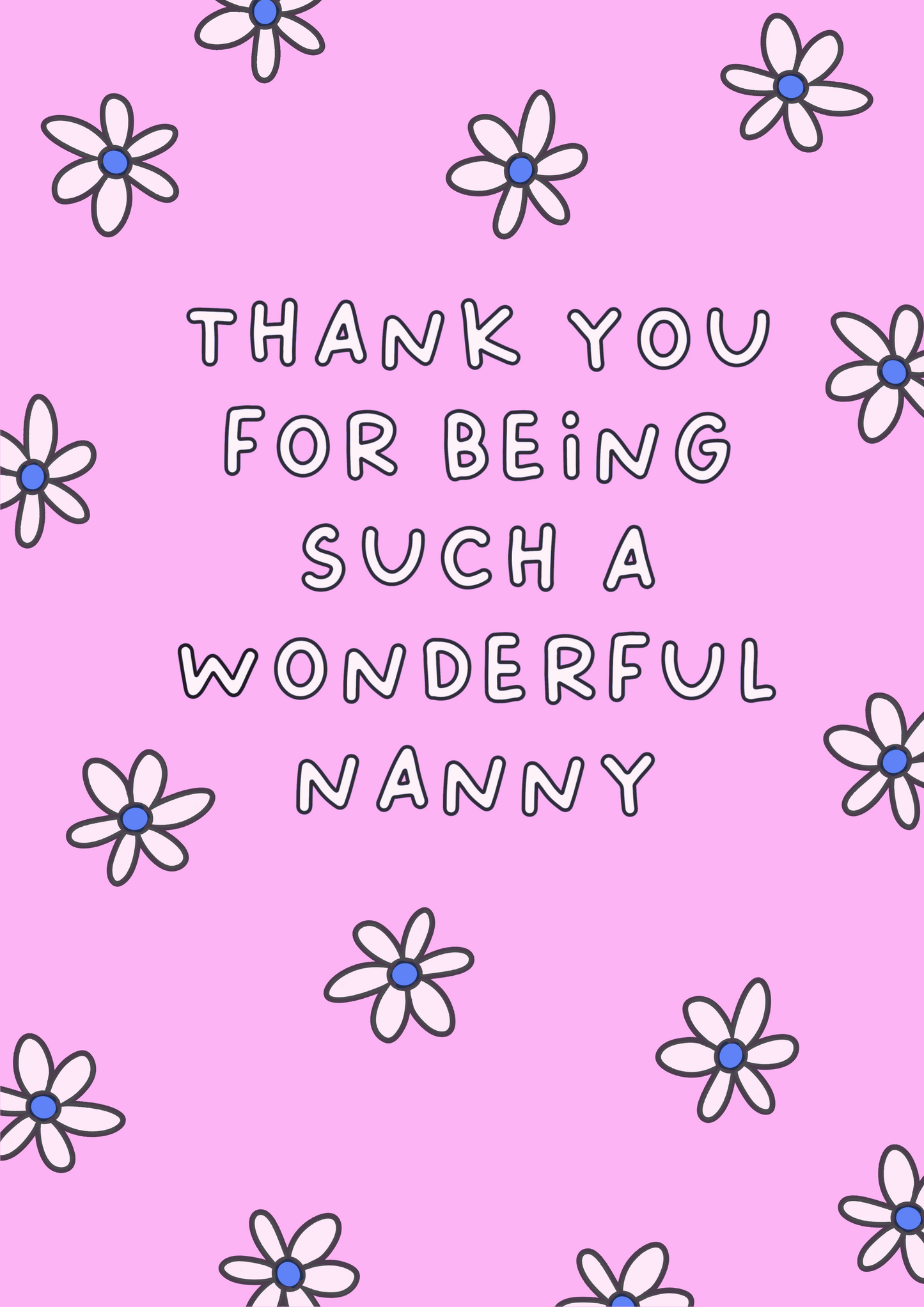 Wonderful Nanny Thanks | Mother's Day, Birthday, Just Because, Thank You Card