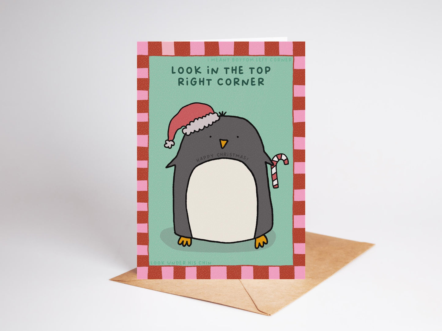 Handmade Penguin Christmas Card | Recycled Card Stock
