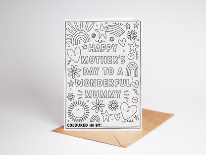 Personalised Mother's Day Colouring Card | A6 Recycled Card | Mummy