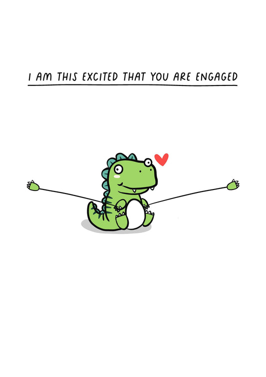 Dinosaur Engagement Card | Cute Congratulations