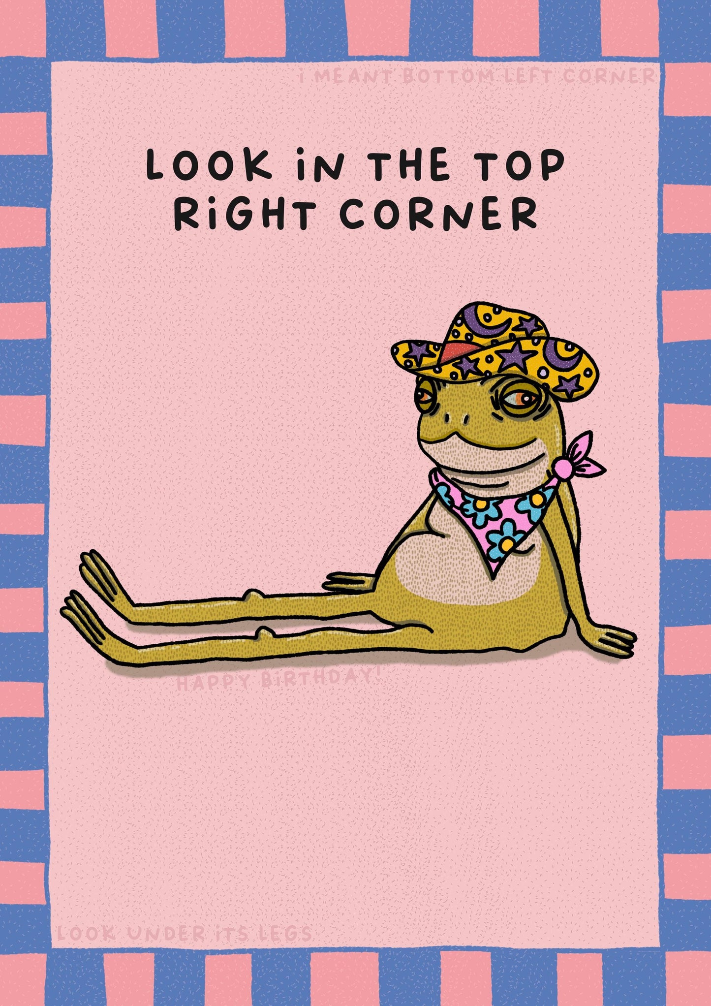 Fun Happy Birthday Card | Frog | Look In The Corner