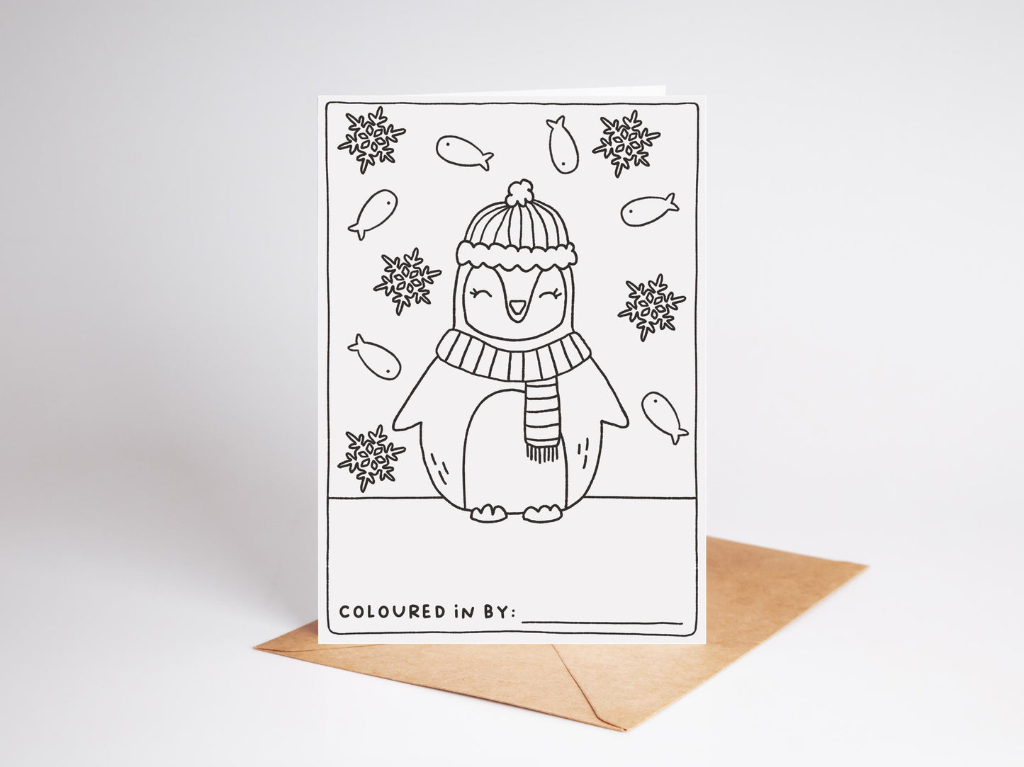 Kids Christmas Colouring Cards: Hand-Drawn Festive Designs