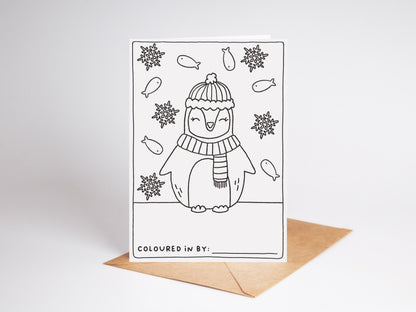 Kids Christmas Colouring Cards: Hand-Drawn Festive Designs