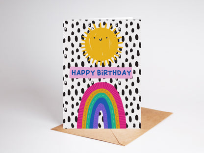 Bright Sunshine Birthday Card: Bold & Colourful, Blank Inside