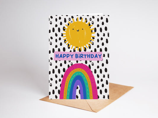 Bright Sunshine Birthday Card: Bold & Colourful, Blank Inside