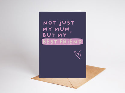 Handmade Mother's Day Card, Friend Mum, Recycled Cardstock