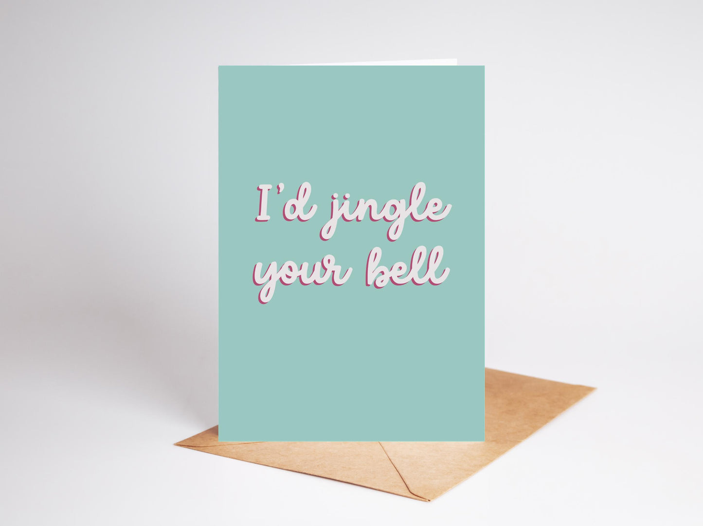 Playful 'Jingle Your Bell' Christmas Card: Cheeky Festive Design