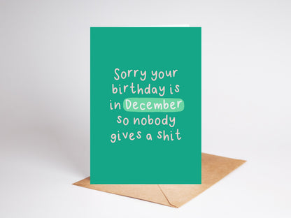 December Birthday Card | Nobody Gives A Shit
