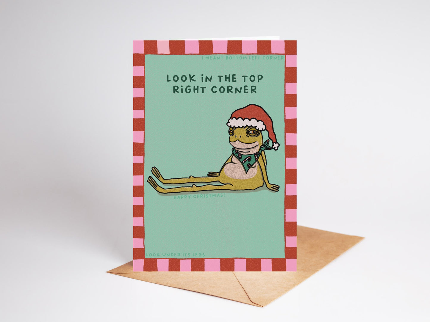 Funny Frog Christmas Card | Happy Christmas Surprise