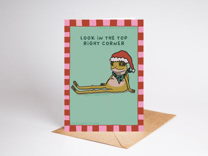 Funny Frog Christmas Card | Happy Christmas Surprise