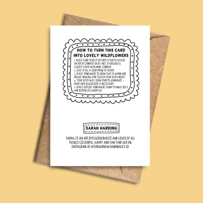 Happy New Year Greeting Card, Plantable Wildflower Seed, 2024 Card, Joyful New Year's Wishes, Unique Holiday Card, Celebrate New Year