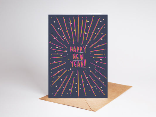 Happy New Year Greeting Card, Plantable Wildflower Seed, 2024 Card, Joyful New Year's Wishes, Unique Holiday Card, Celebrate New Year