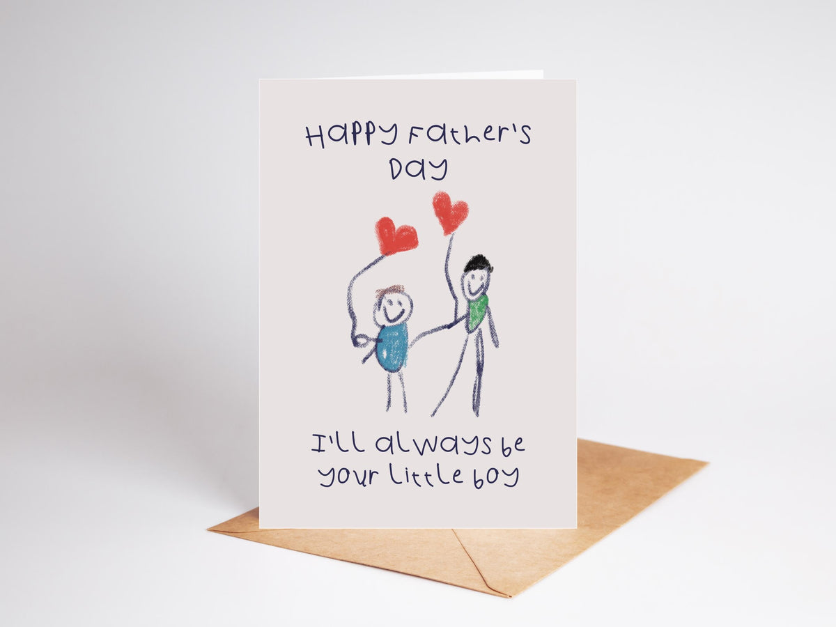 Hand Illustrated Fathers Day Card, Recycled Stock, UK Small Business