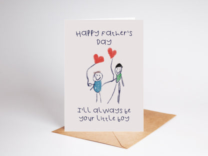 Hand Illustrated Fathers Day Card, Recycled Stock, UK Small Business