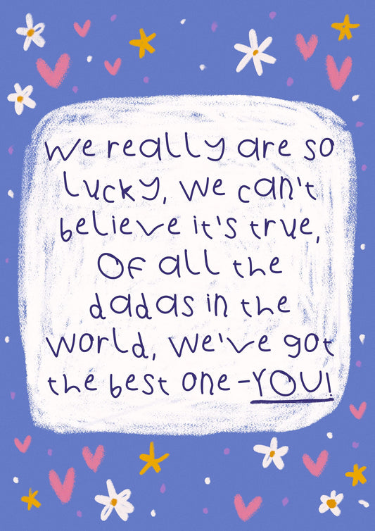 Hand Illustrated Poem Fathers Day Card | Dada