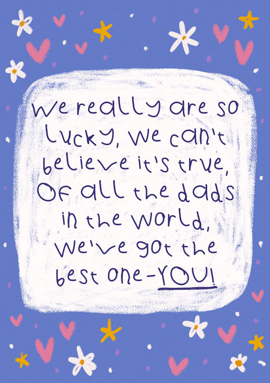 Hand Illustrated Poem Fathers Day Card | Dads