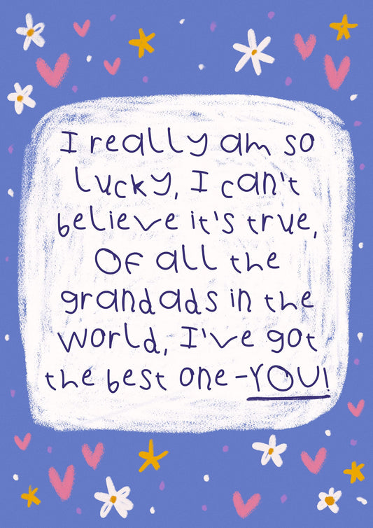 Hand Illustrated Poem Fathers Day Card | Grandad | From Grandchild