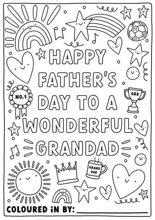 Colour In Fathers Day Card | Grandad