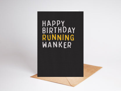 Happy Birthday Running Wanker Birthday Card