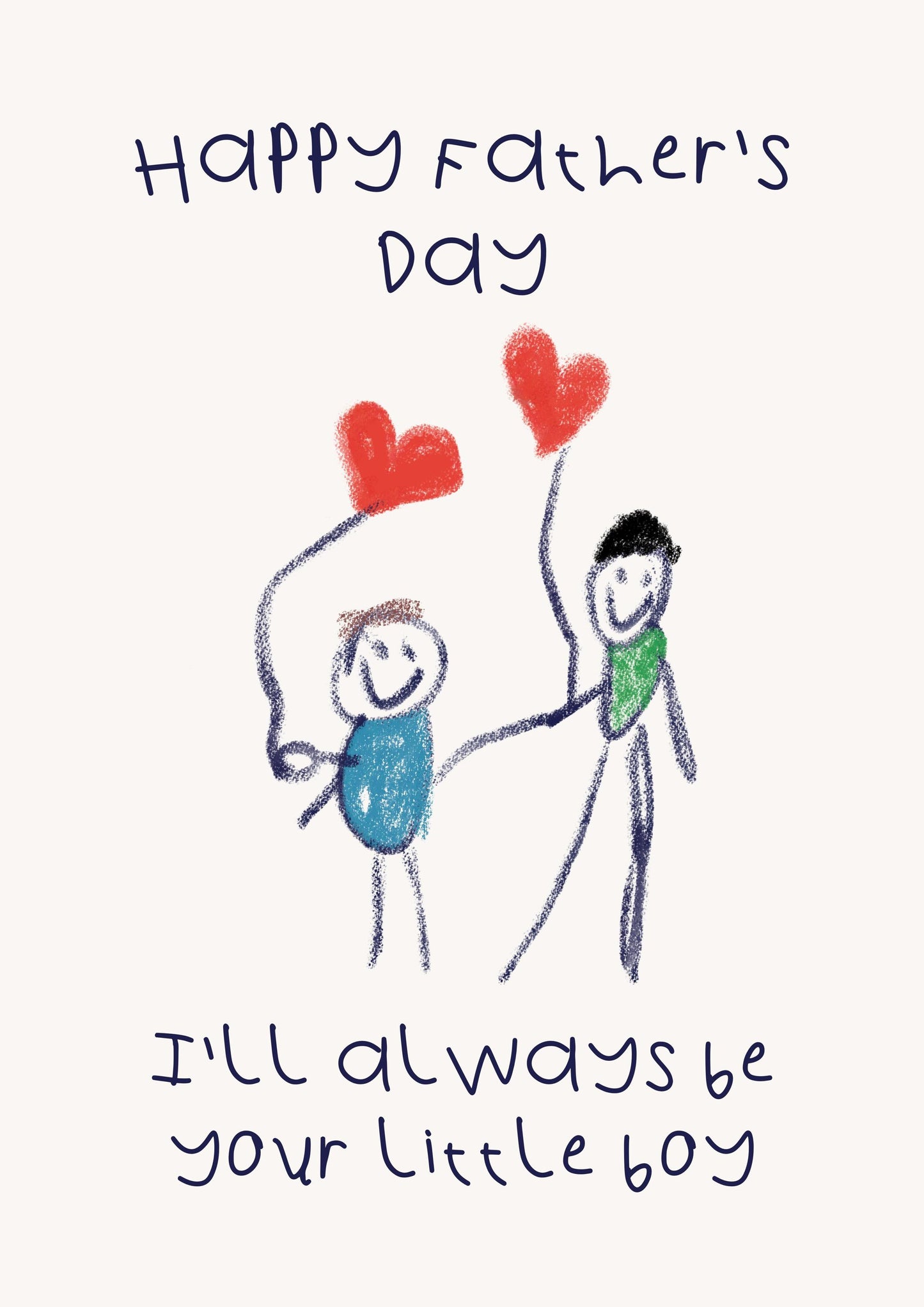 Hand Illustrated Fathers Day Card, Recycled Stock, UK Small Business