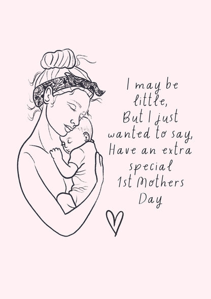 1st Mothers Day Card | New Mum, Handmade, Recycled Card