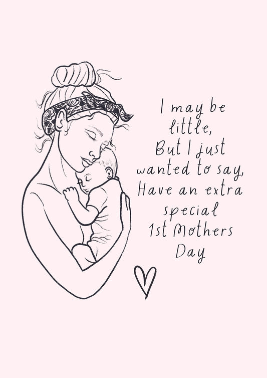1st Mothers Day Card | New Mum, Handmade, Recycled Card