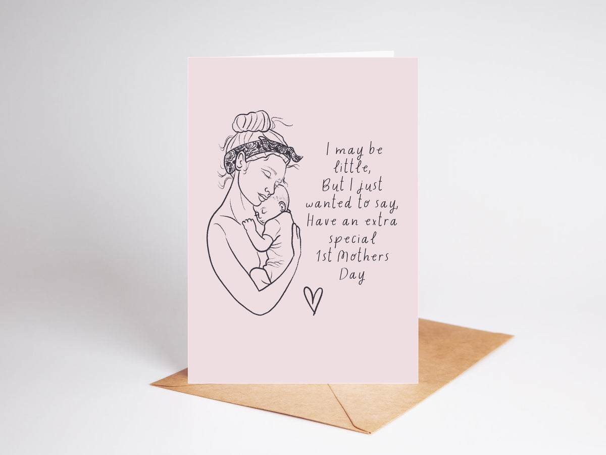 1st Mothers Day Card | New Mum, Handmade, Recycled Card