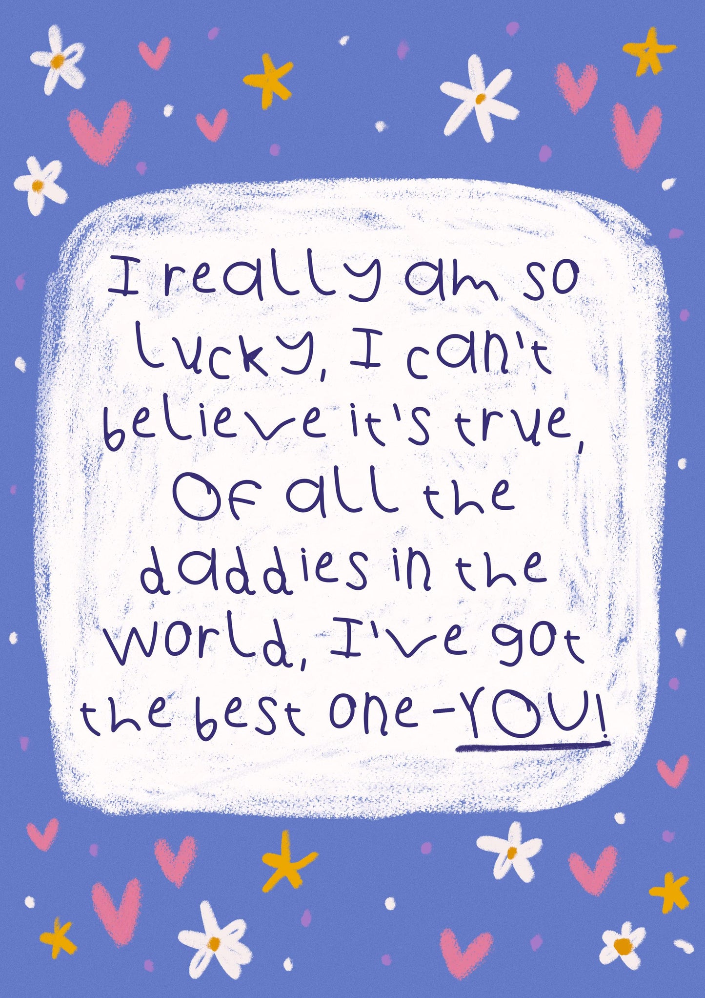 Hand Illustrated Poem Fathers Day Card | Daddies | From Son or Daughter