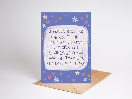 Hand Illustrated Poem Fathers Day Card | Grandad | From Grandchild