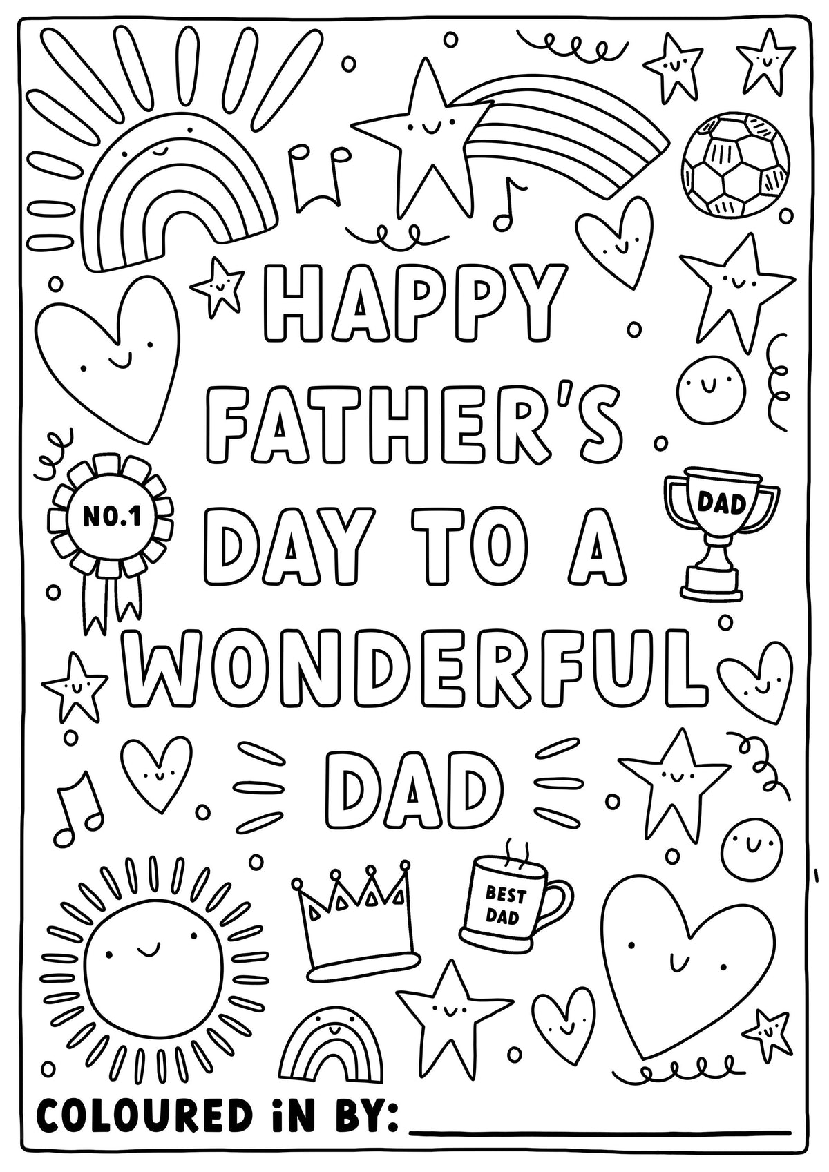 Colour In Fathers Day Card | Dad