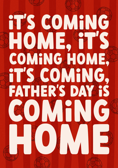 England Football | It's Coming Home | Father's Day Card