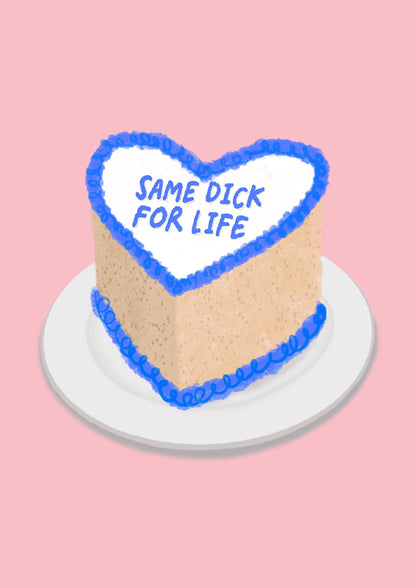 Funny Wedding Cake Card For Engagement | Same Dick For Life