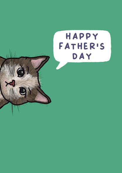 Peeping Cat Father's Day Card | Illustrated, Recycled Card Stock (A6)