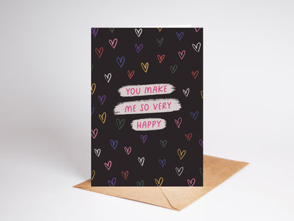 You Make Me Happy Valentines Card