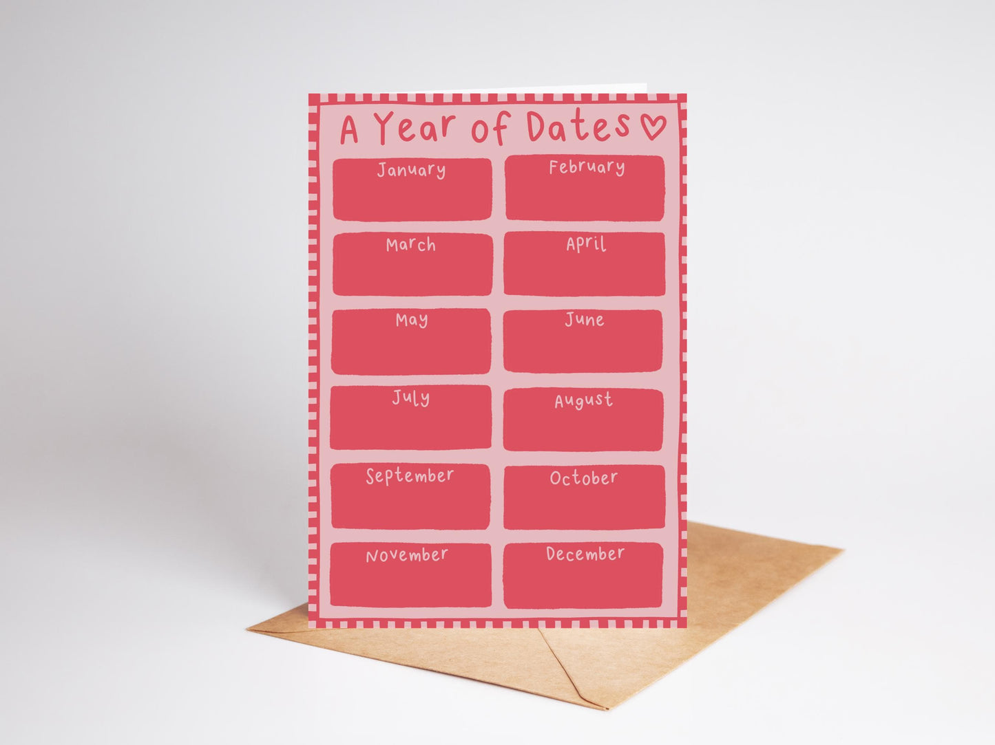 A Year Of Dates, Fun Anniversary or Valentines Card
