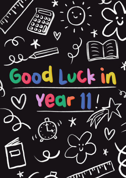 Good Luck in Year 11 School Card