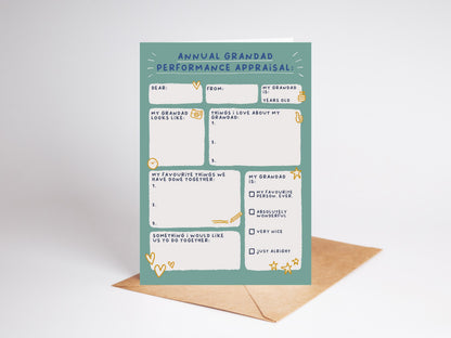 Grandad Appraisal Card | Fun Gift For Grandad Birthday