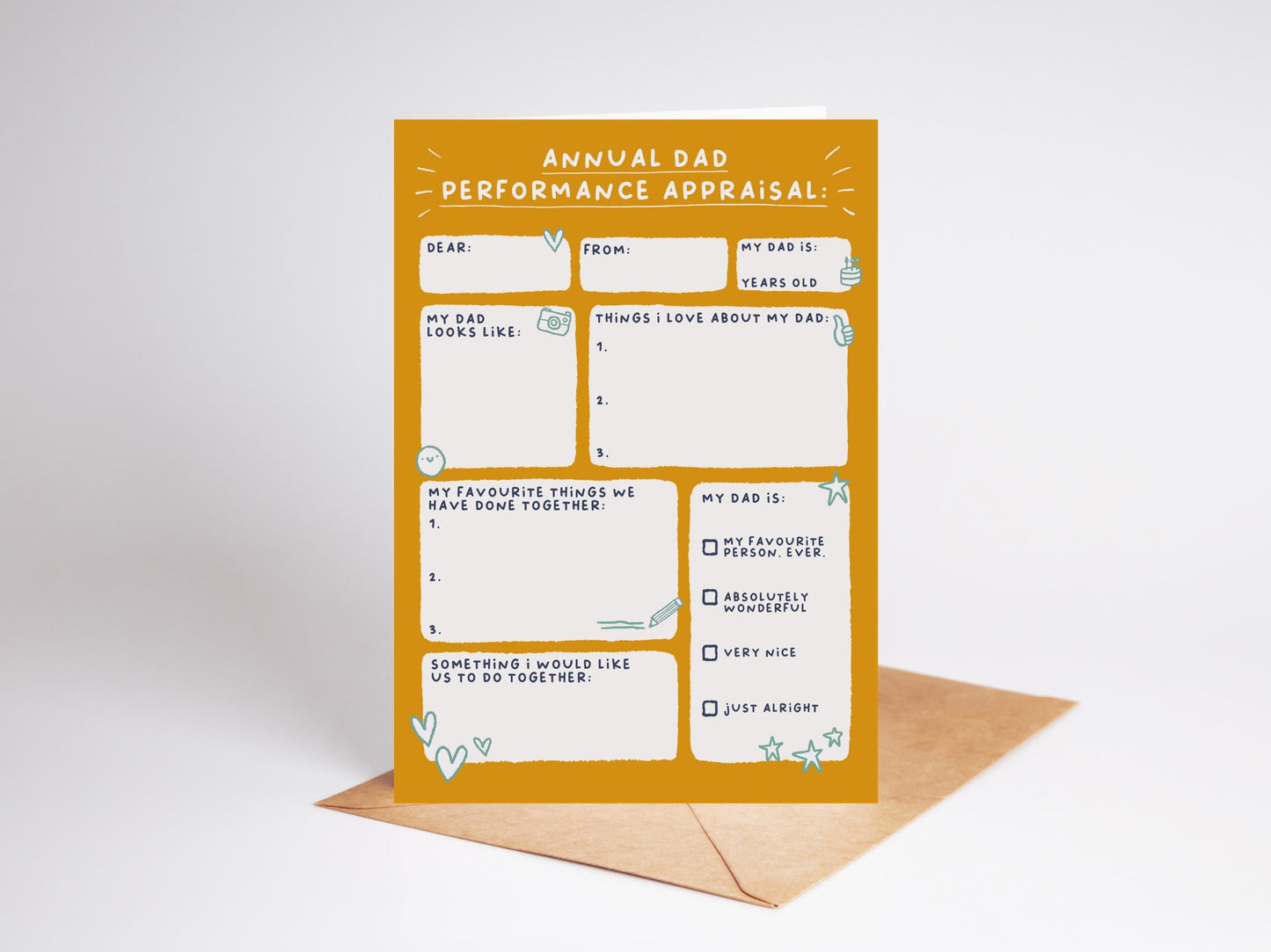 Dad Appraisal Card | Fun Gift For Dad Birthday