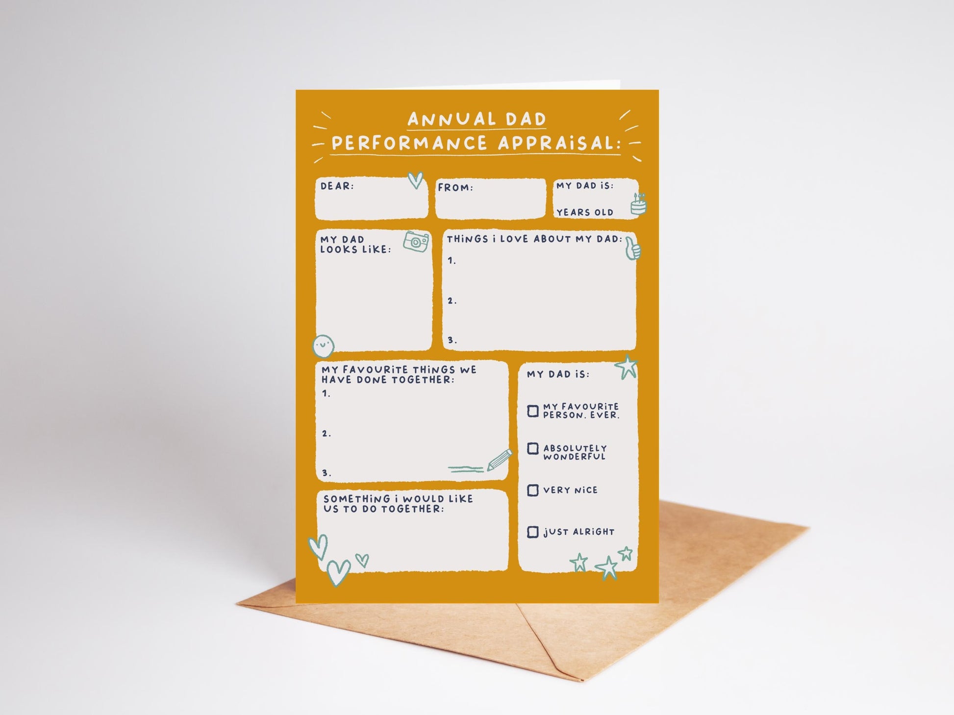 Dad Appraisal Card | Fun Gift For Dad Birthday