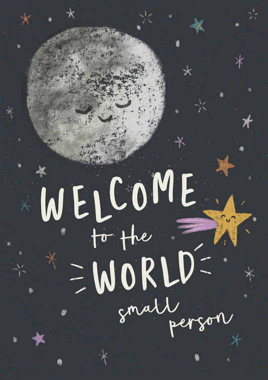 Welcome to the World Moon New Baby Card