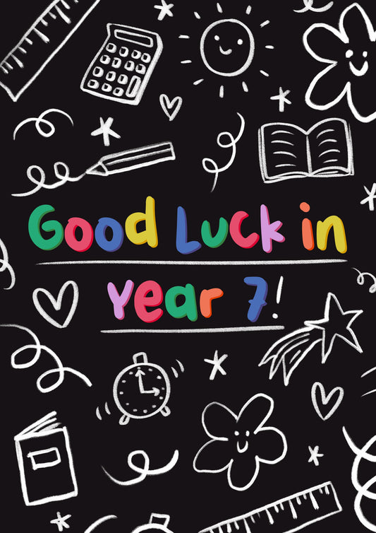 Good Luck in Year 7 School Card