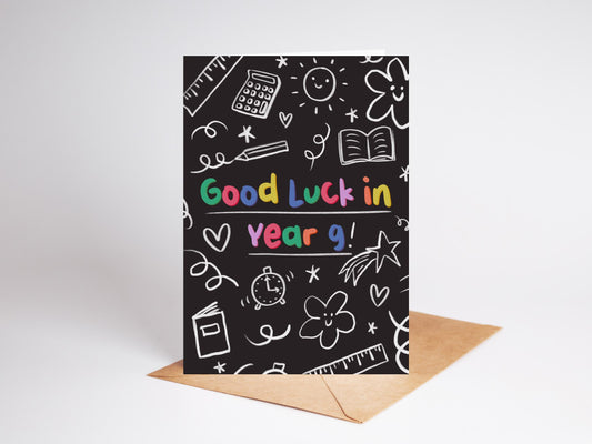 Good Luck in Year 9 School Card
