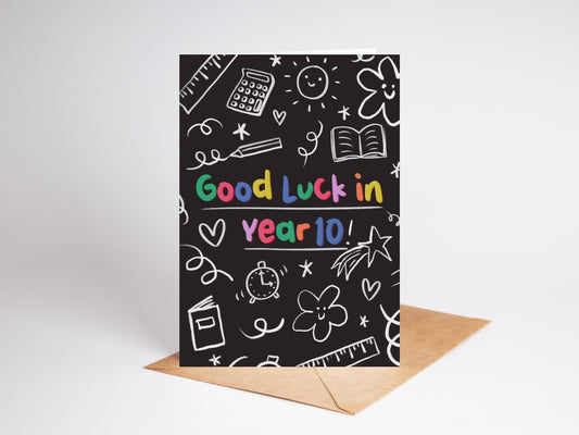 Good Luck in Year 10 School Card