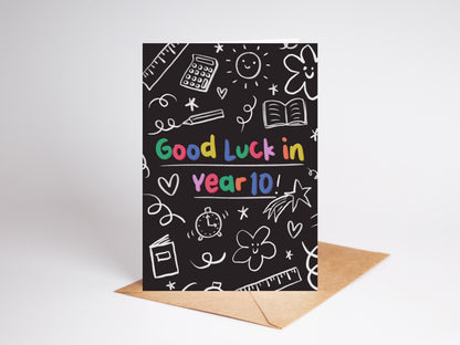 Good Luck in Year 10 School Card