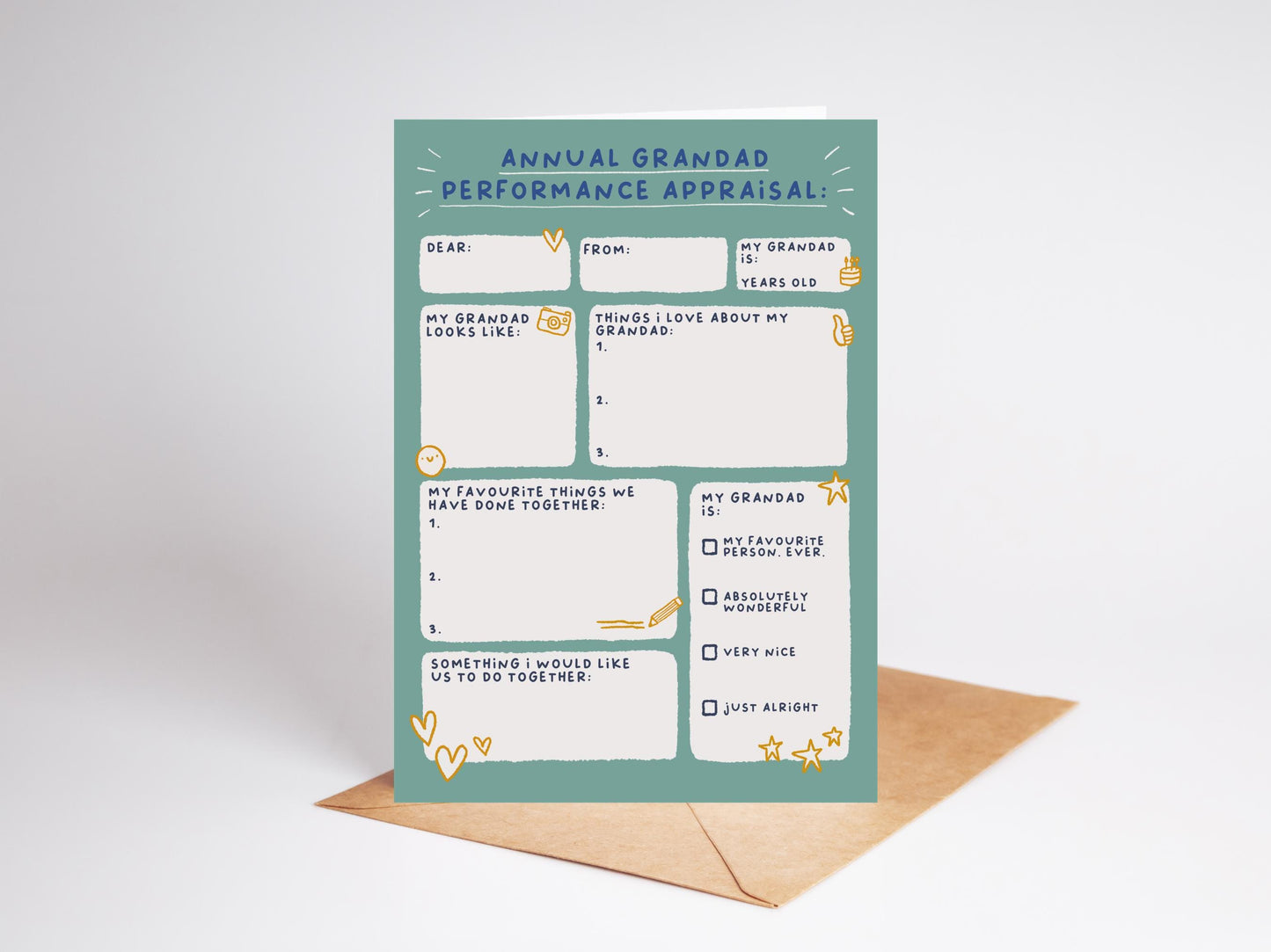 Grandad Appraisal Card | Fun Gift For Grandad Birthday