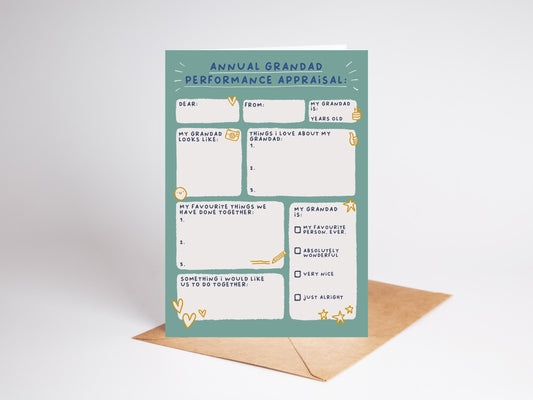 Grandad Appraisal Card | Fun Gift For Grandad Birthday