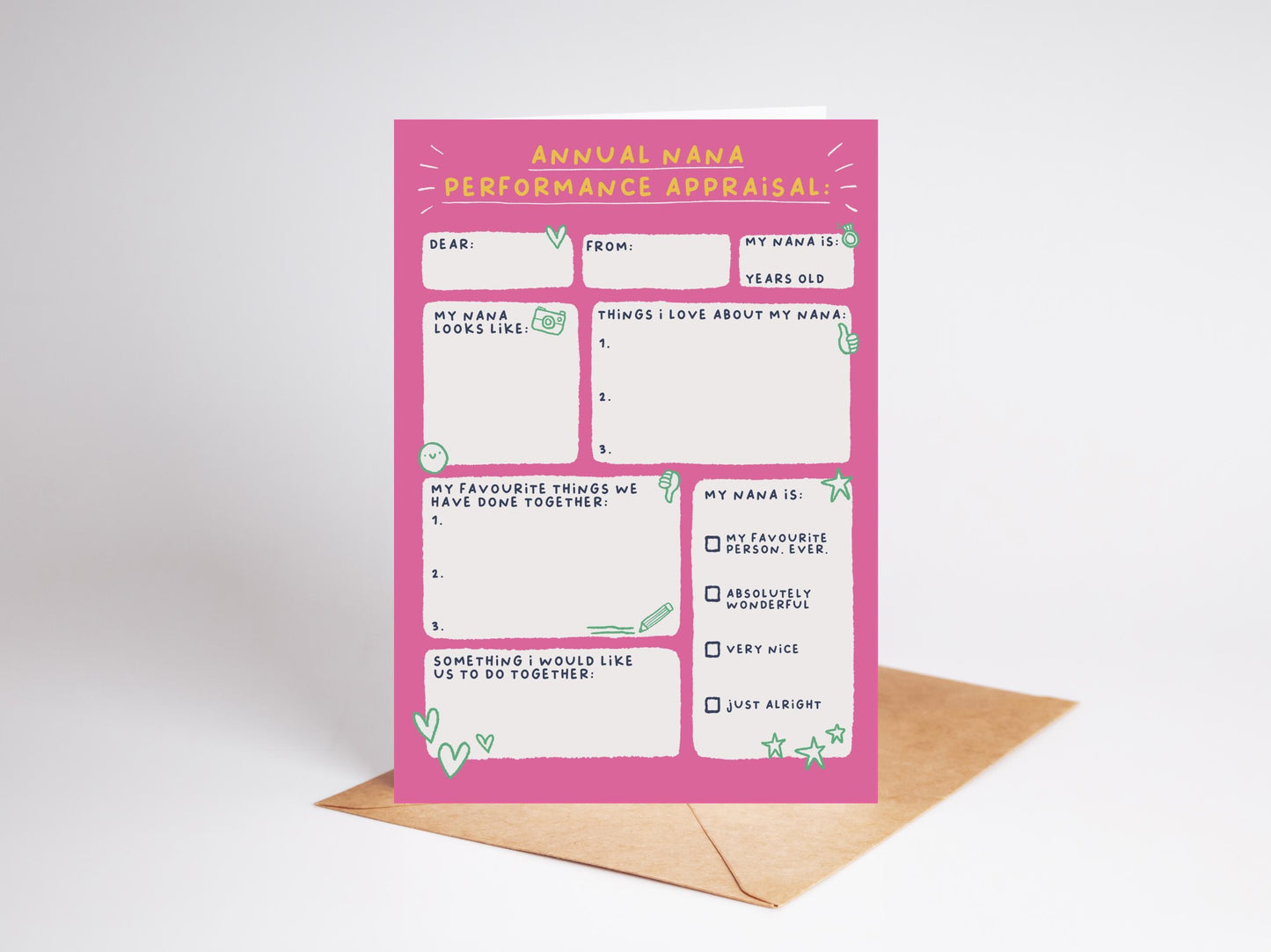Nana Appraisal Card | Fun Gift For Nana Birthday