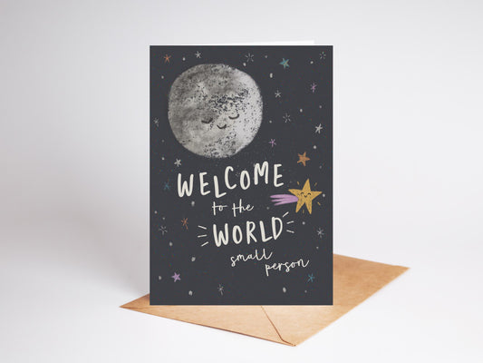 Welcome to the World Moon New Baby Card